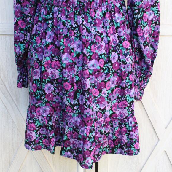 Wild Fable Long Sleeve Floral Mini Dress M - Picture 9 of 13